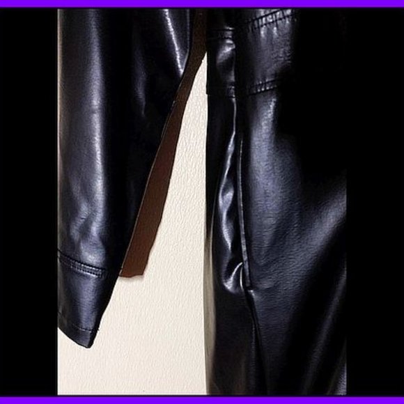 RAVE 4 REAL Long Black Goth Vegan Leather Trench Coat - Picture 4 of 6